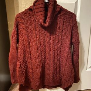 Wine red turtle neck sweater